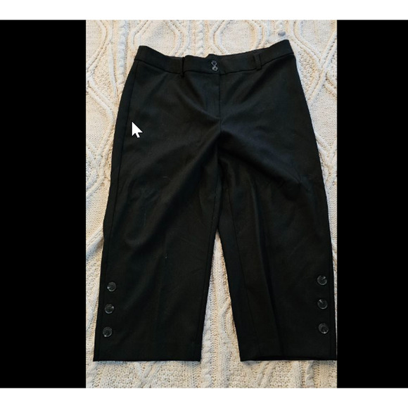 NWT Talbots Wide Leg‎ Cropped Wool Blend Dress Pants Sz 16P Petite Button Detail - Picture 1 of 3